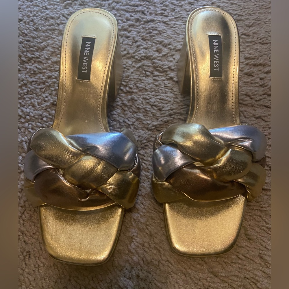 Nine West Gold and Silver Metallic Heel